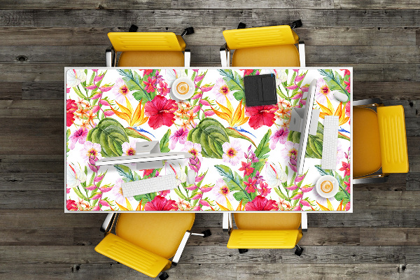 Sous-main bureau Hibiscus exotique