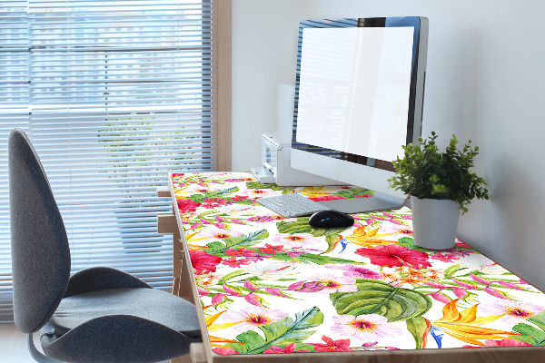 Sous-main bureau Hibiscus exotique