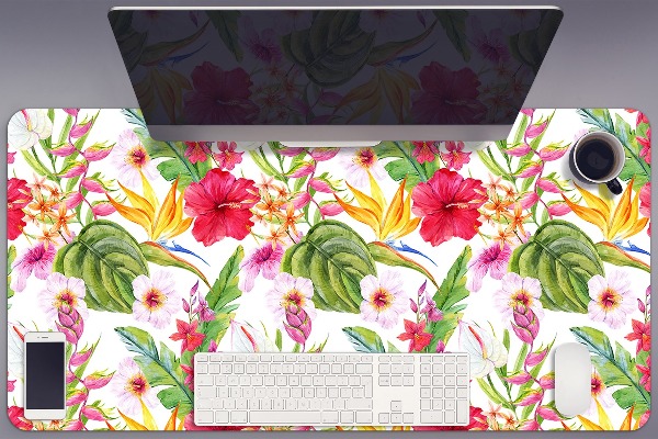 Sous-main bureau Hibiscus exotique