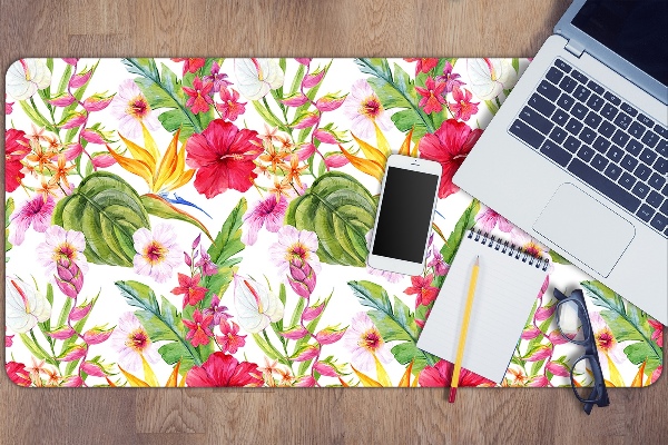 Sous-main bureau Hibiscus exotique
