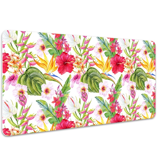 Sous-main bureau Hibiscus exotique