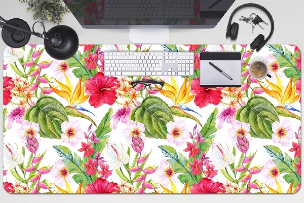 Sous-main bureau Hibiscus exotique