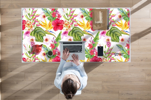 Sous-main bureau Hibiscus exotique