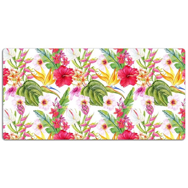 Sous-main bureau Hibiscus exotique