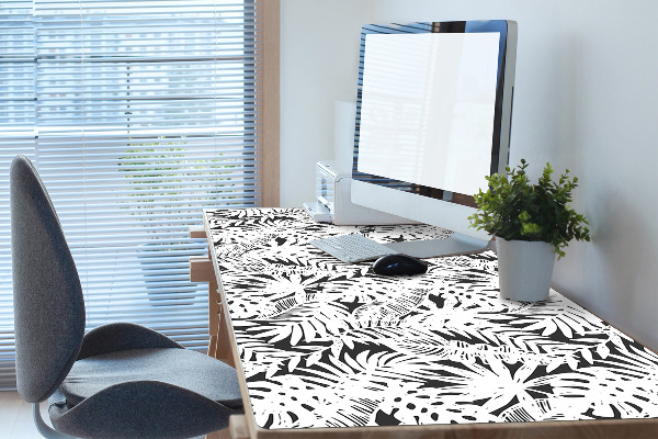 Sous-main bureau Feuilles noires et blanches