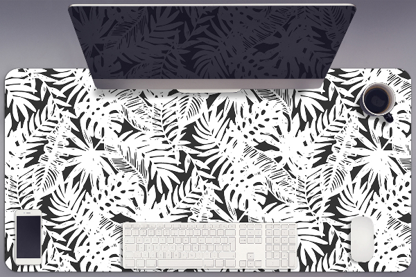 Sous-main bureau Feuilles noires et blanches