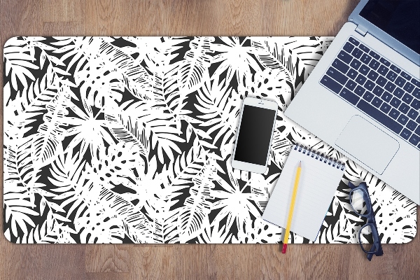 Sous-main bureau Feuilles noires et blanches