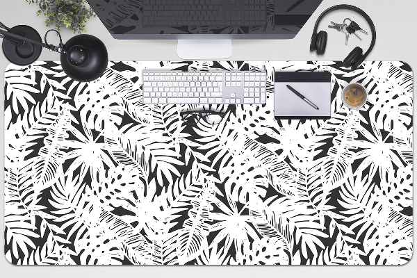 Sous-main bureau Feuilles noires et blanches