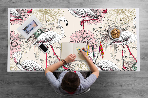 Sous-main bureau Flamant rose