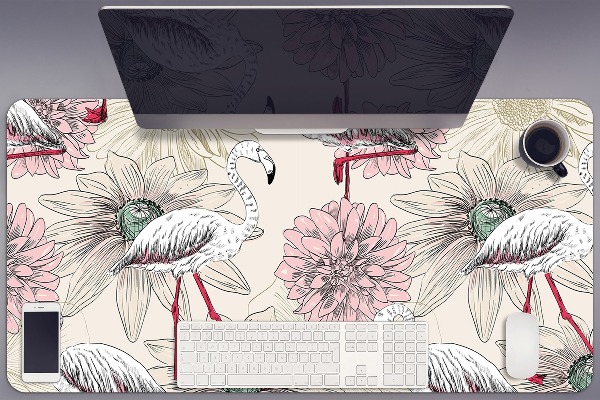 Sous-main bureau Flamant rose