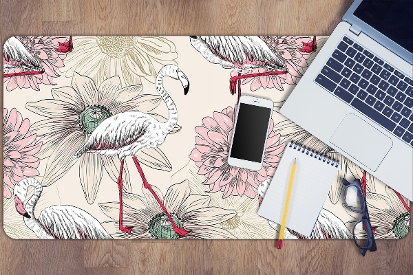 Sous-main bureau Flamant rose