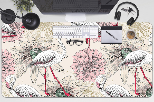 Sous-main bureau Flamant rose