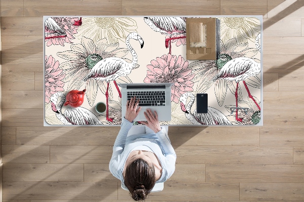 Sous-main bureau Flamant rose