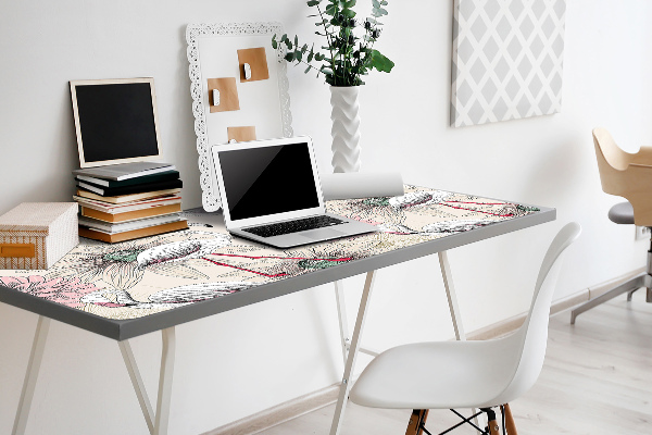 Sous-main bureau Flamant rose