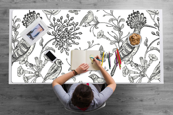 Sous-main bureau Oiseaux dessinés