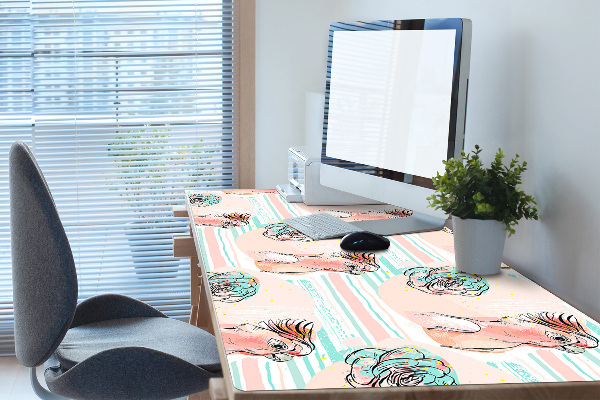 Sous main de bureau Perroquets roses