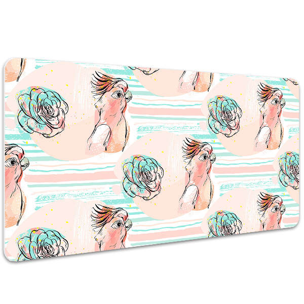 Sous main de bureau Perroquets roses