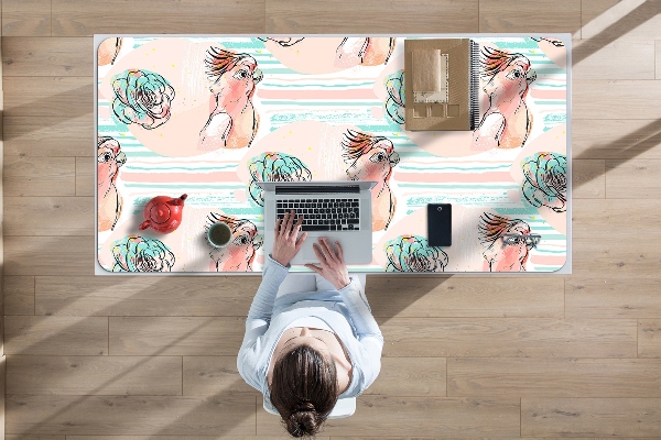 Sous main de bureau Perroquets roses