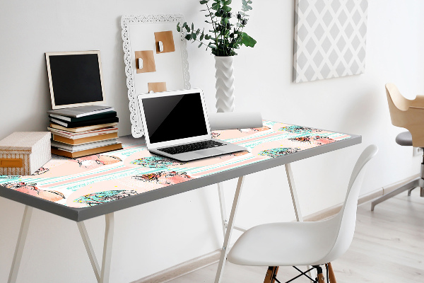 Sous main de bureau Perroquets roses
