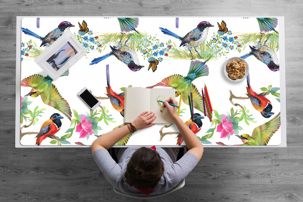 Sous-main bureau Oiseaux colorés