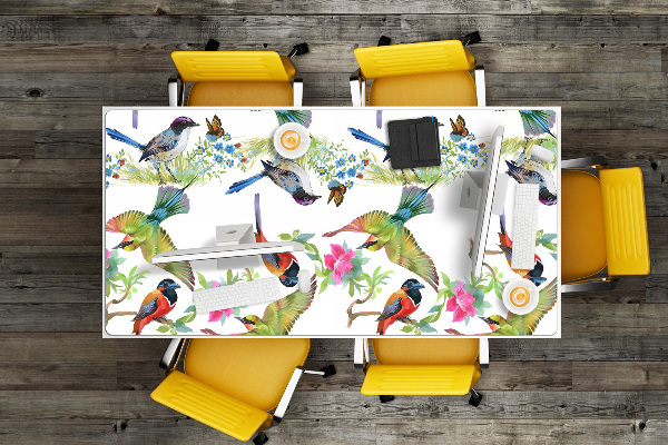 Sous-main bureau Oiseaux colorés