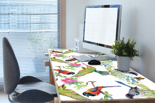 Sous-main bureau Oiseaux colorés