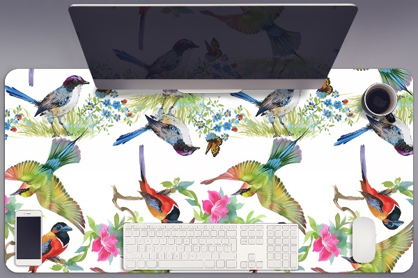 Sous-main bureau Oiseaux colorés
