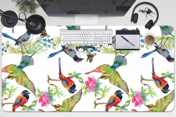 Sous-main bureau Oiseaux colorés