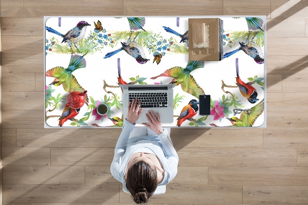 Sous-main bureau Oiseaux colorés