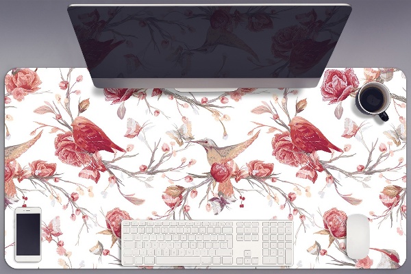 Sous-main bureau Oiseaux rouges