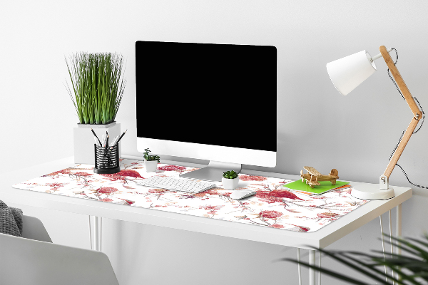 Sous-main bureau Oiseaux rouges