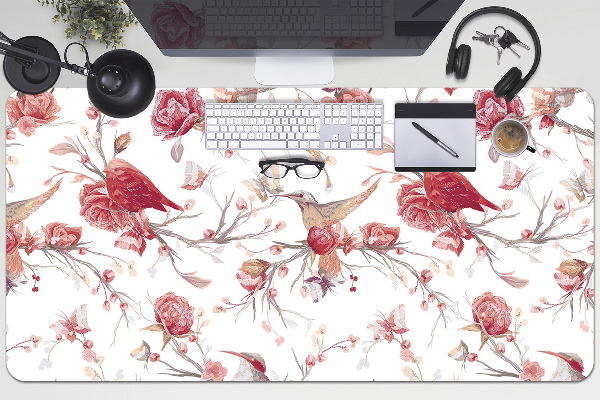Sous-main bureau Oiseaux rouges