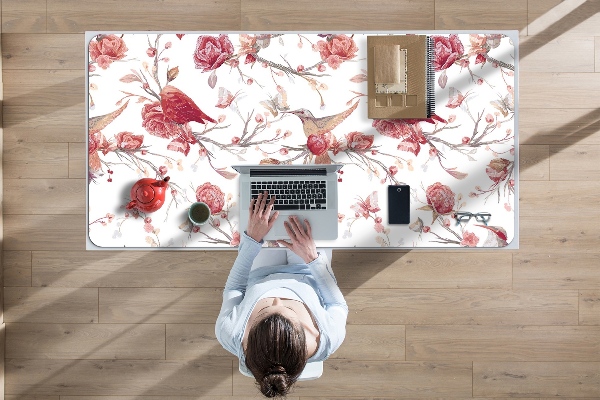 Sous-main bureau Oiseaux rouges