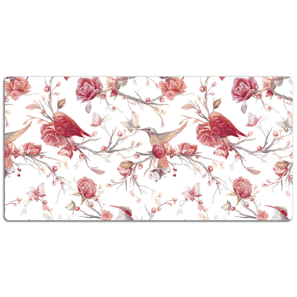 Sous-main bureau Oiseaux rouges