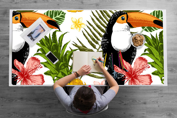 Sous-main bureau Tukaan et ananas