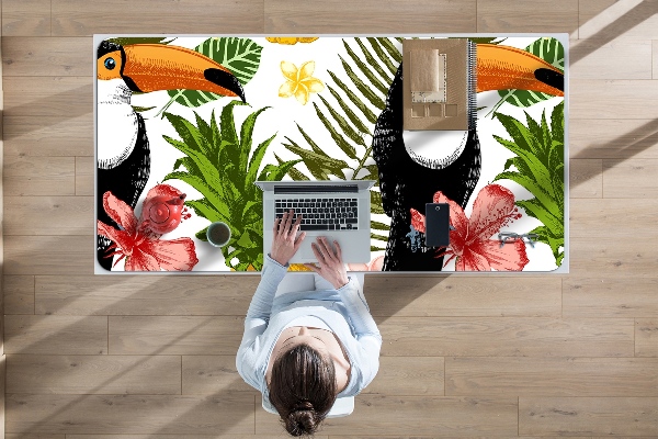 Sous-main bureau Tukaan et ananas