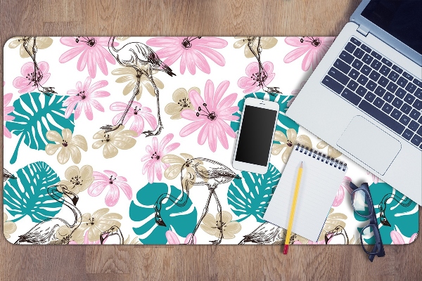 Protège bureau Flamingos peints