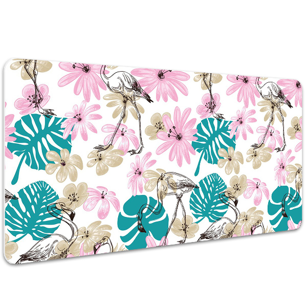 Protège bureau Flamingos peints