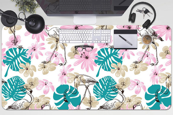 Protège bureau Flamingos peints