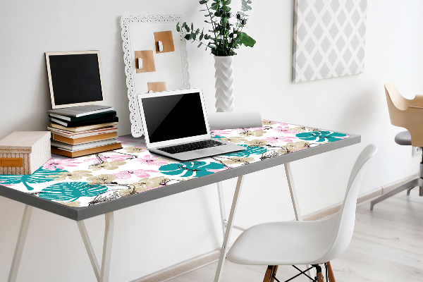 Protège bureau Flamingos peints