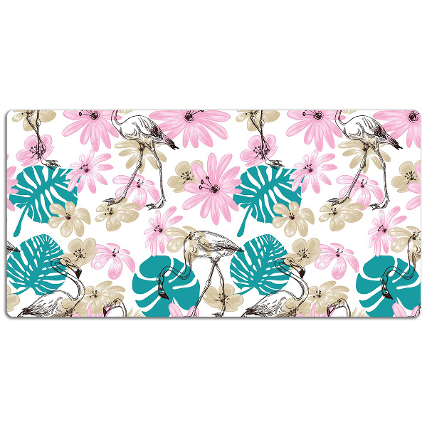 Protège bureau Flamingos peints