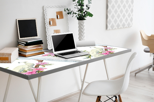 Sous main de bureau Paon blanc