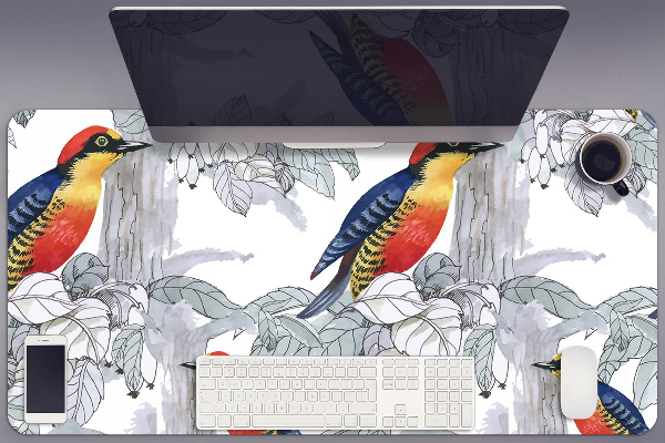 Sous-main bureau Oiseaux peints