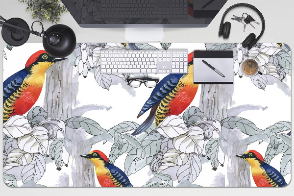 Sous-main bureau Oiseaux peints