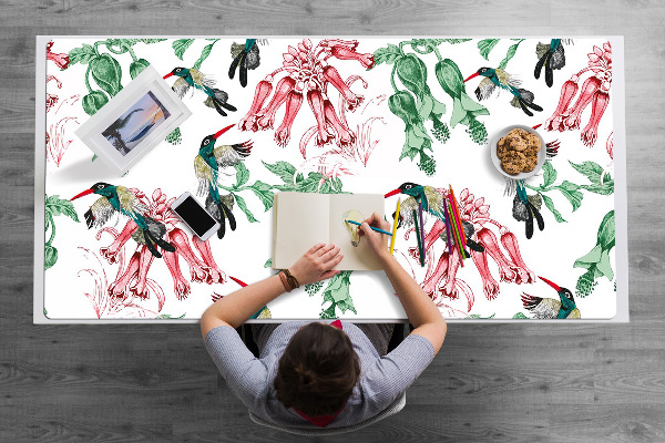 Sous main de bureau Herbes et oiseaux