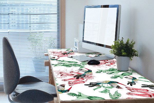 Sous main de bureau Herbes et oiseaux