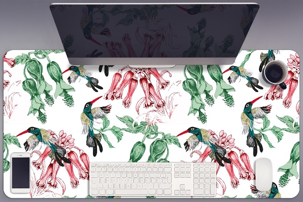 Sous main de bureau Herbes et oiseaux