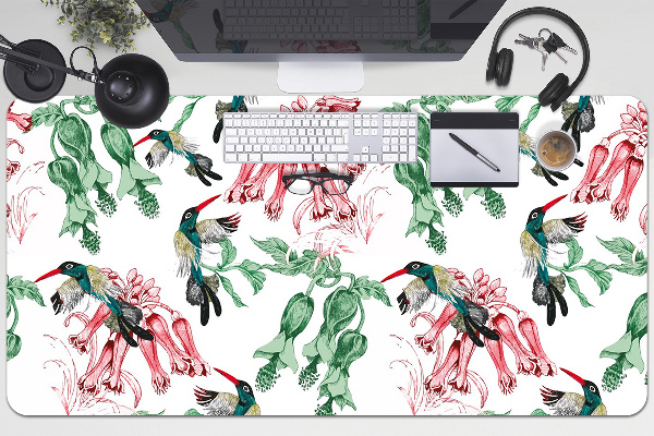 Sous main de bureau Herbes et oiseaux