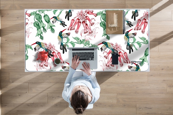 Sous main de bureau Herbes et oiseaux