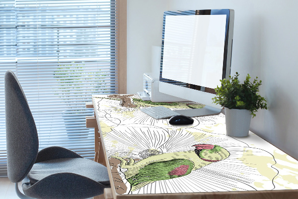 Sous-main bureau Perroquets verts
